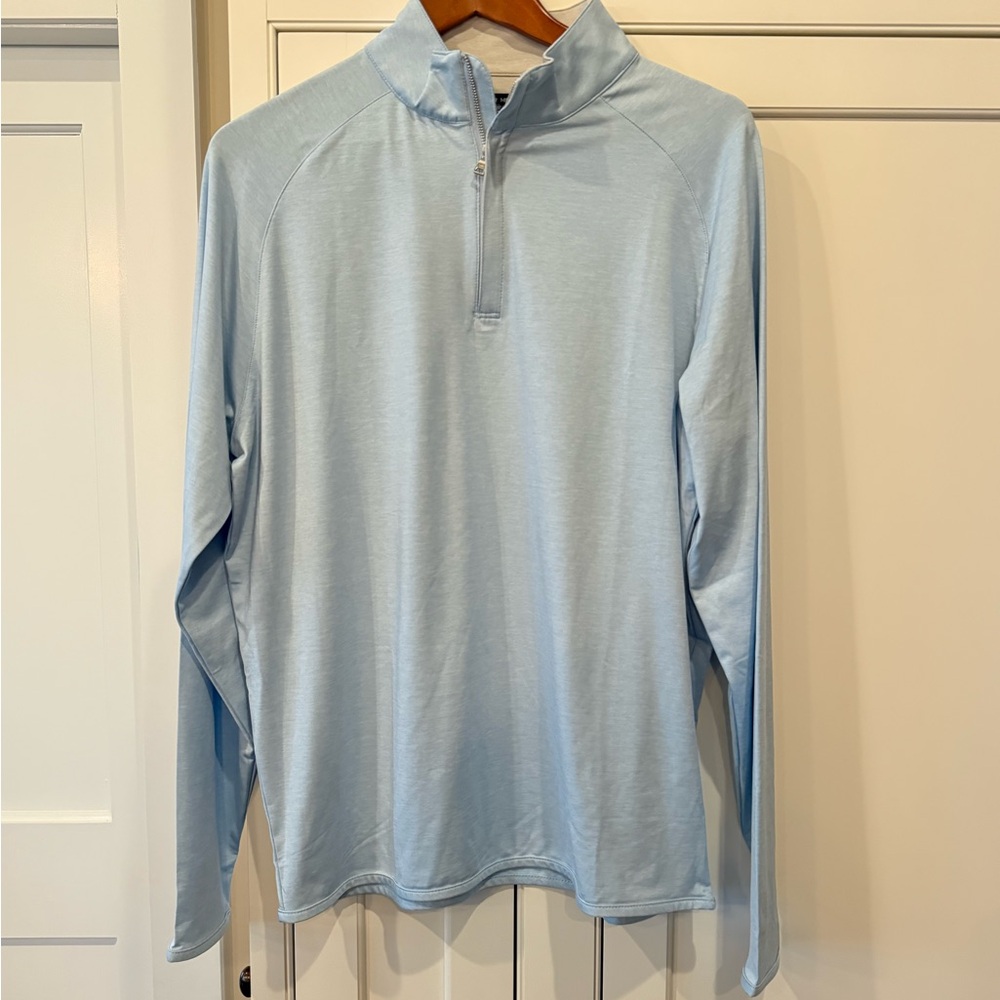NWT Peter Millar Pale Blue Zip-Up Pullover